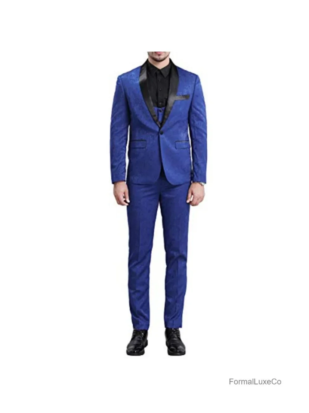 Men's Slim Fit 3 Piece Tuxedo Set Shawl Lapel Suit